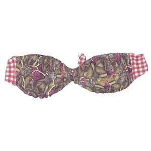 Maaji Checkered Ruched Strapless Bikini Top Medium